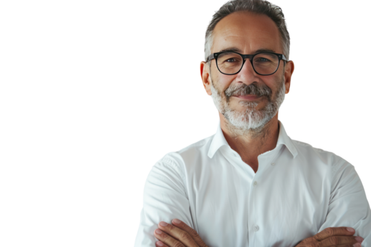 School director who believes in mentoring on a white background