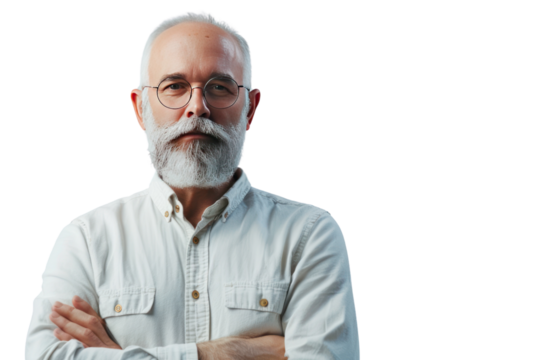 School director who believes in mentoring on a white background