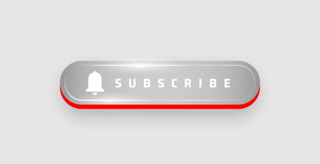 3d style web subscription button follow or like channel