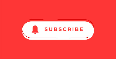 web subscribe and share bell icon on red background