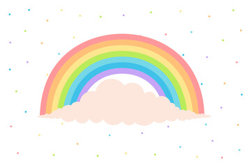 beautiful rainbow vibrant background with pastel cloud design