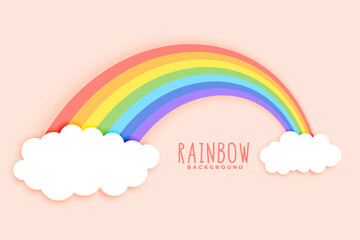 cute colorful fantasy background with papercut cloud design