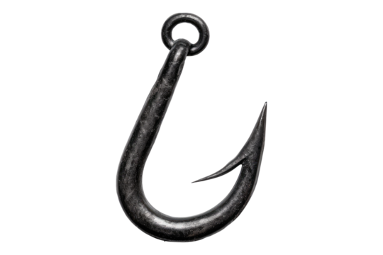 Fishing hooks isolated on white background