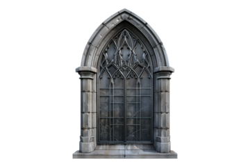 Gothic window isolated on white background