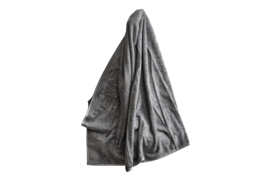 Grey Turkish hamam cotton towel isolated on white background