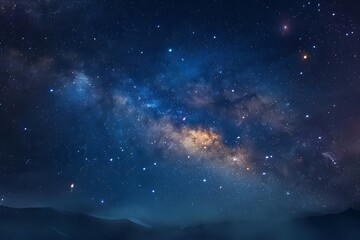 Blue night starry sky, space, background for screensaver. Astrology, horoscope, zodiac signs
