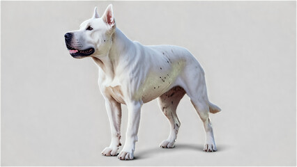 Majestic Dogo Argentino Portrait on Transparent Background, High-Definition 4K Image