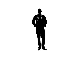 Doctor icon vector. Doctor vector design and illustration. Doctor Silhouette isolated white background