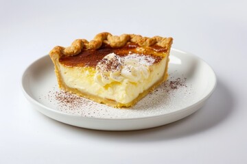 Buttermilk Pie: A Picture of Culinary Artistry on a White Plate
