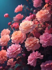 aesthetic rise pink flower for wallpaper