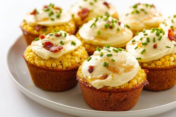 Bacon Corn Muffins with Cream Cheese Frosting Recipe