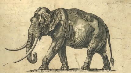 Old engraving animal, vintage illustration beauty and intricacies of animal in timeless engraved art, perfect nostalgic and classic design
