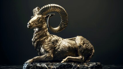 Capricorn zodiac sign, determined goat, strong 3D render