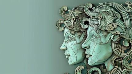 Gemini, 3D zodiac symbol