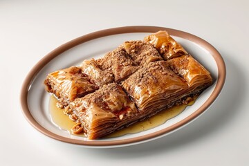 Nutty Baklava Dessert on Elegant Platter