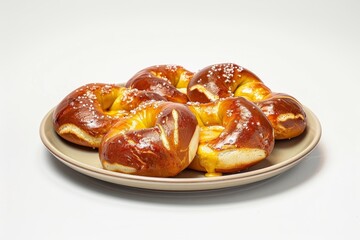 Fototapeta premium Indulge in Tempting Ballpark Pretzels with a Rich Super Cheesy Sauce