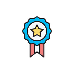 Medal icon design with white background stock illustration