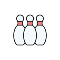 Bowling icon design with white background stock illustration