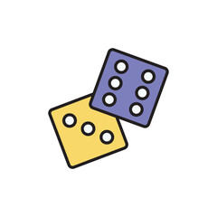 Dices icon design with white background stock illustration