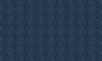 Modern masculine pattern abstract geometric texture surface. Illusion square n arrow in light n dark blue on blue background for male shirt fabric wrapping cloth print wallpaper cover decoration