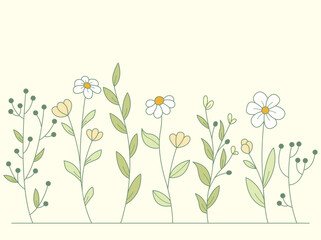 Vector of Illustration of wild flowers about flowers, icon, illustration, floral, and nature. Beautiful flower style color