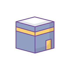 Kaaba icon design with white background stock illustration