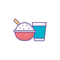 Rice icon design with white background stock illustration