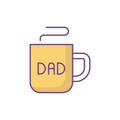 Mug icon design with white background stock illustration