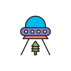 Abduction icon design with white background stock illustration