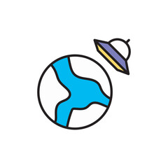 Ufo icon design with white background stock illustration