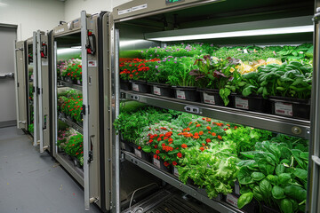 Sustainable Agriculture. Wellness, Healthy and Sustainable Food Hydroponics Vertical Farming extreme closeup. Generative AI