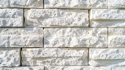 Texture of a cream colored brick wall Background made of stone