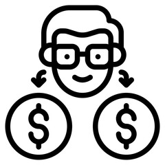 Obraz premium financial arrangements outline icon and illustration