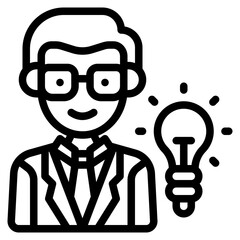 brilliant business idea outline icon and illustration