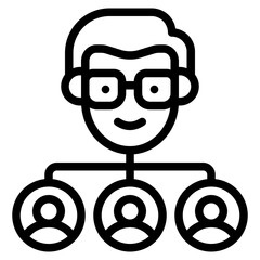 Obraz premium team job outline icon and illustration