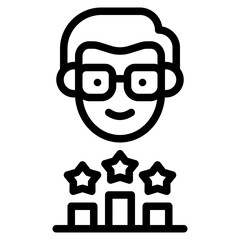 star satisfaction consultant outline icon and illustration