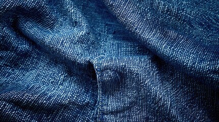 Naklejka premium Close Up of Blue Denim Fabric Texture Pattern Background