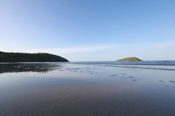 Beautiful tropical beach on the exotic island with tranquility