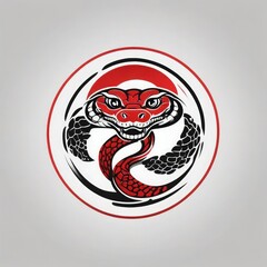 snake icon or snake logo. logo iconic snake chinese, circel logo snake, red snake logo. black color and white background. shio snake, snake chinese new years, snake tatto design, snake art. 