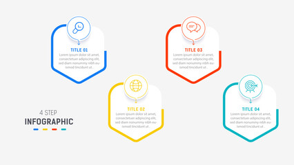 Four Step Infographic element design Vector template for presentation. process diagram and presentations step, workflow layout, banner, flow chart, info graphic vector illustration.