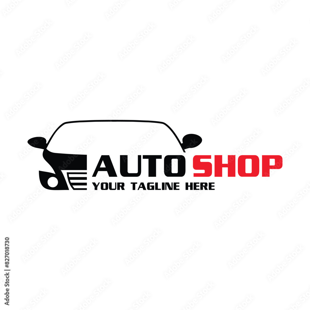 Wall mural Auto shop sports car dealership logo design vector template