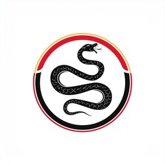 Obraz premium snake icon or snake logo. logo iconic snake chinese, circel logo snake, red snake logo. black color and white background. shio snake, snake chinese new years, snake tatto design, snake art. 