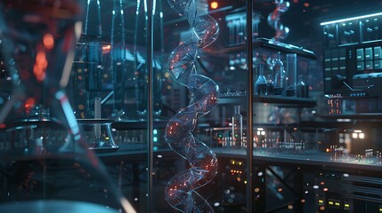 Fototapeta premium DNA manipulation techniques allow scientists to alter genetic material, enabling advancements in medicine, agriculture, and biotechnology