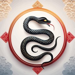 Fototapeta premium snake symbol on a white background. icon snake, logo snake, shio snake, tatto snake.