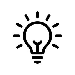 Lightbulb line icon isolated on white background.