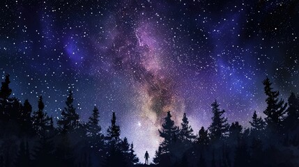 Milkyway forest nature backgrounds concept