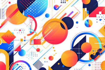 Obraz premium geometric abstract shapes and lines vector illustration in different colors artwork pattern