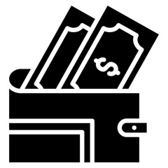 Wallet With Cash Icon