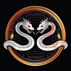 Obraz premium chinese zodiac year of the snake, chinese new year. chinese zodiac sign