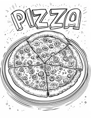 Pizza Creations: Fun Coloring Pages for All Ages - Creative Food Coloring Pages  - Simple Patterns - Easy Coloring Pages - Printable pages  - Relaxing Coloring Pages for Adults - Line Art 